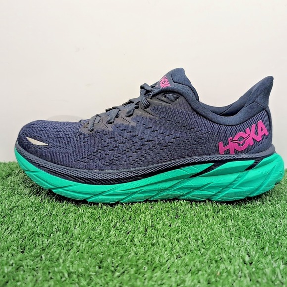 Hoka One One Clifton 8 Shoes Women's 8 B Medium Navy Teal Daily Running Sneakers - Picture 3 of 10
